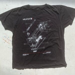 Men's Meater T-Shirt Black Schematic L Meateater Slicer Tool Carnivore Deli Meat